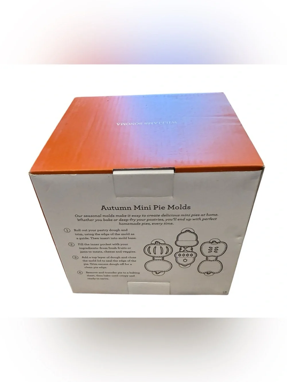 Williams Sonoma Fall Hand Pie Molds Apple Pumpkin Acorn Set of 3 NIB